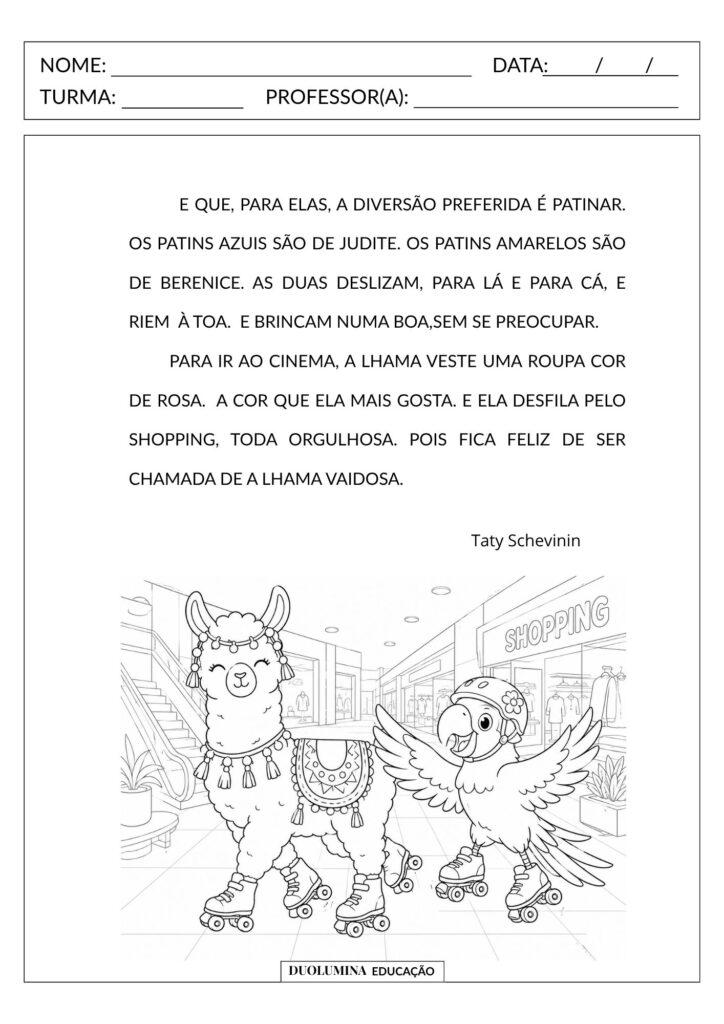Adjetivos – Atividade de Língua Portuguesa para o 3º Ano (EF03LP09) - Duolumina