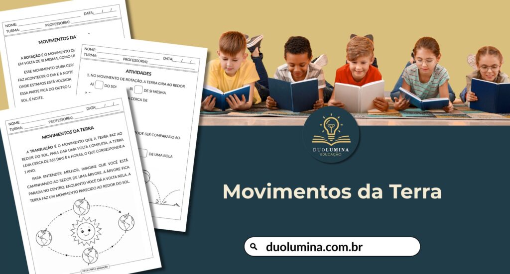 Movimentos da Terra – Atividade Gratuita de Ciências - Pronta para imprimir