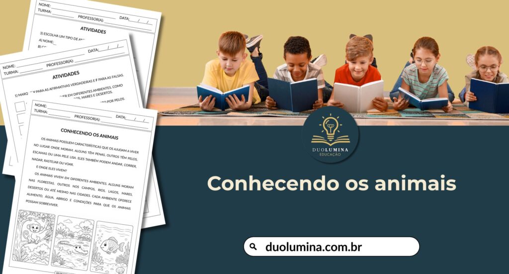 Conhecendo os Animais – Atividade de Ciências pronta para imprimir - Download gratuito