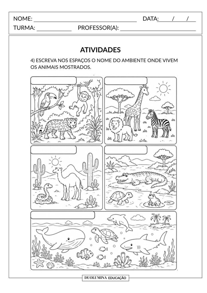 Conhecendo os Animais – Atividade de Ciências pronta para imprimir - Download gratuito