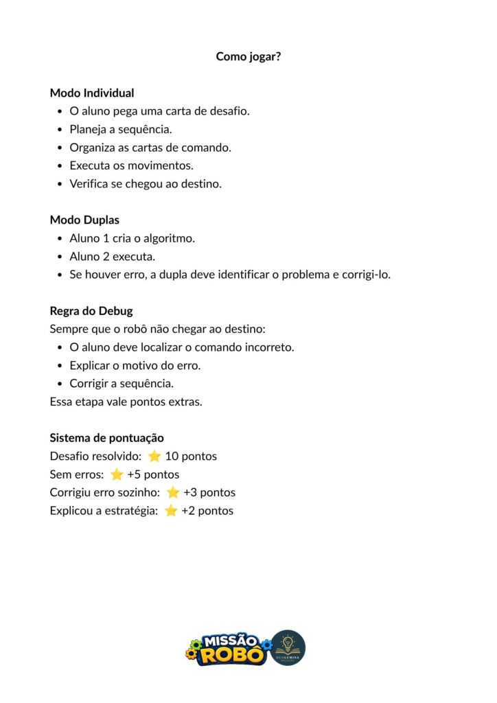 Missão Robô – Jogo de Pensamento Computacional para o Ensino Fundamental - Duolumina Educação