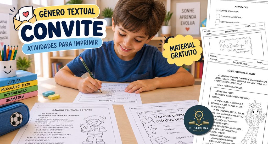 Gênero Textual: Convite – Sequência Didática com Atividades
