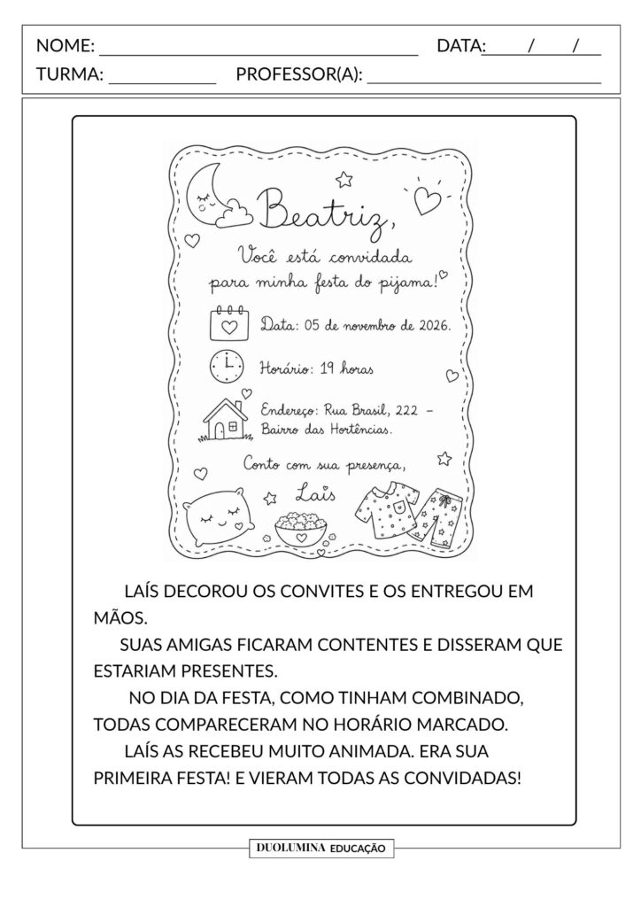 Gênero textual Convite - Duolumina Educação