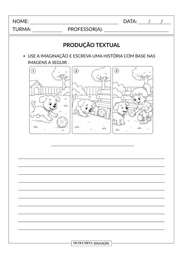 Produção Textual com Sequência de Imagens – Atividade para Imprimir