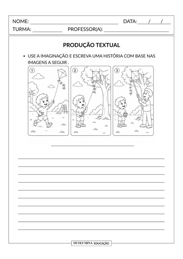 Produção Textual com Sequência de Imagens – Atividade para Imprimir