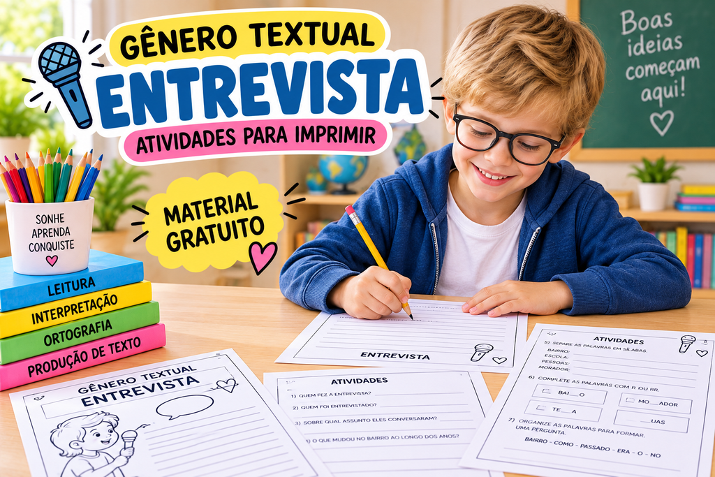 Atividades sobre gênero textual entrevista para imprimir - DuoLumina