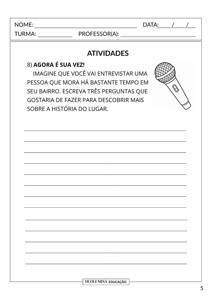 Atividades sobre gênero textual entrevista para imprimir - DuoLumina