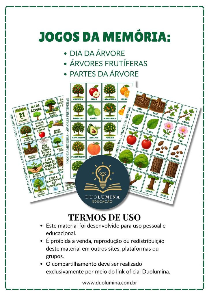 Jogos da memória - Dia da árvore
