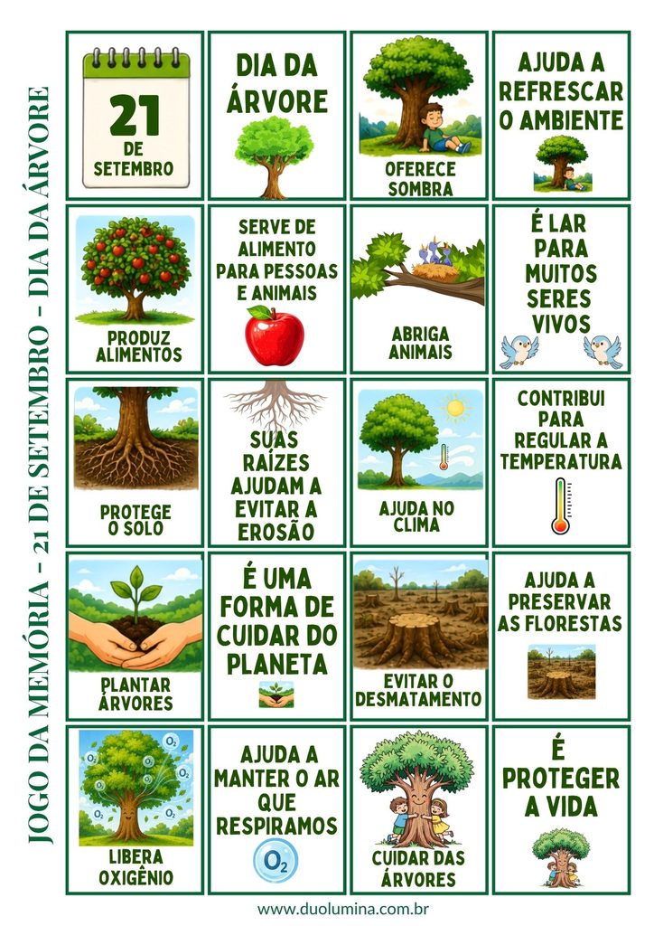 Jogo da memória - Dia da Árvore 
